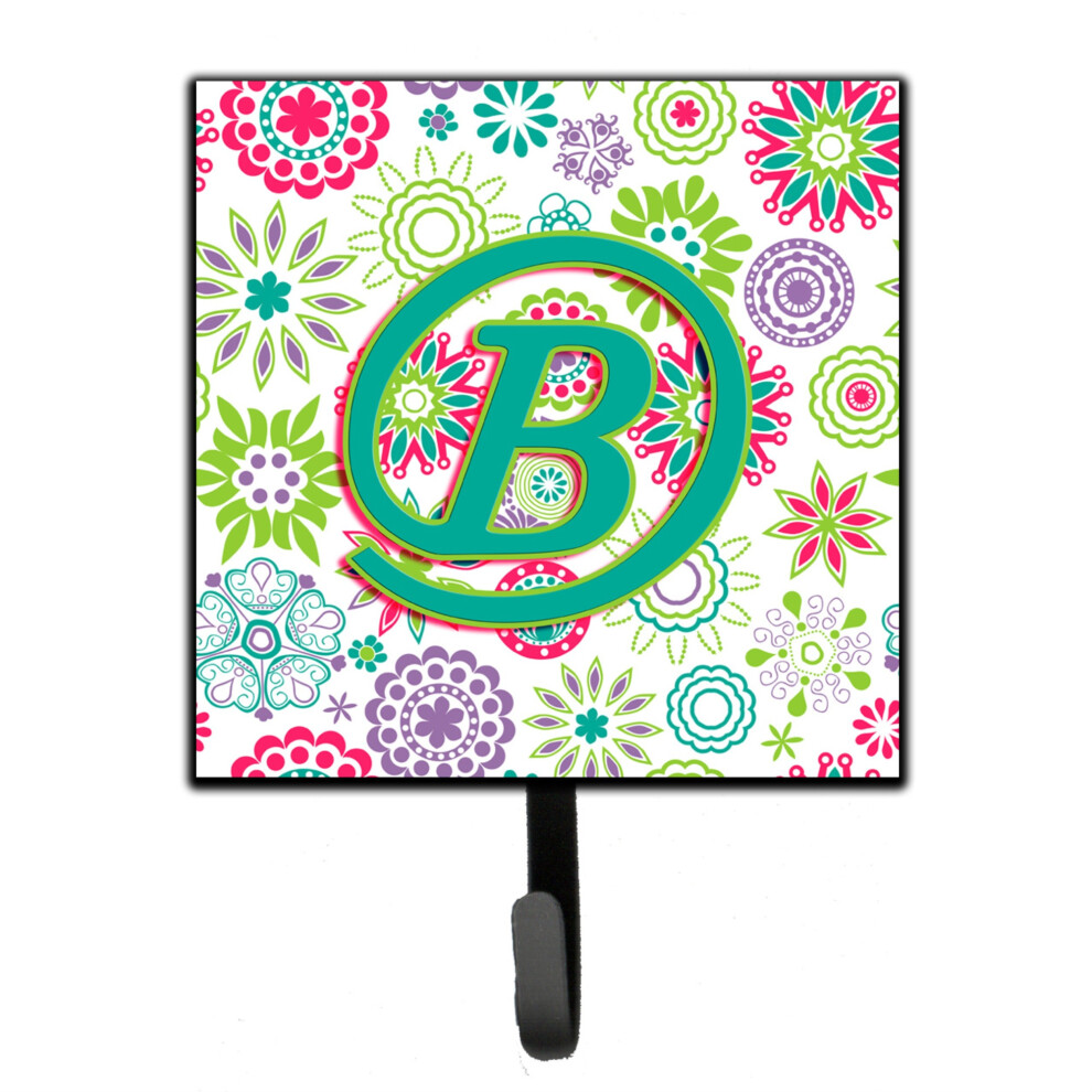 ""Caroline's Treasures CJ2011-BSH4 Lettre B Fleurs Rose Sarcelle Vert Initiale Laisse Ou Porte-Cl S Petit Multicolore""-image