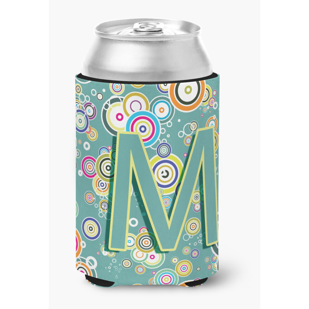 Psmeno M Circle Circle Teal Initial Alphabet Can Or Bottle Hugger CJ2015-MCC-image