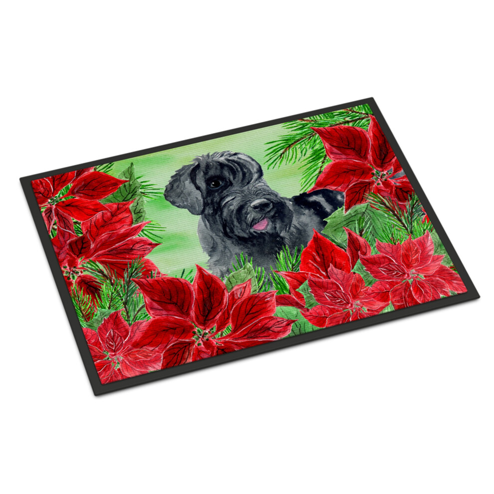 """"Zerbino Caroline's Treasures Schnauzer Gigante Poinsettias 24"""""""" X 36"""""""" Multicolore""""-image