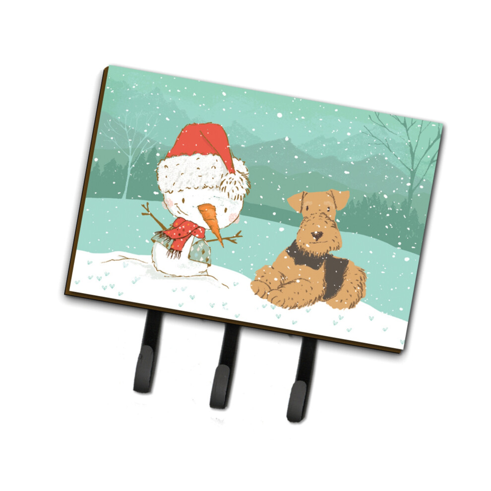 ""Caroline's Treasures Airedale Terrier Snowman Crochets Pour Laisse Ou Porte-Cl S De No L Multicolore""-image