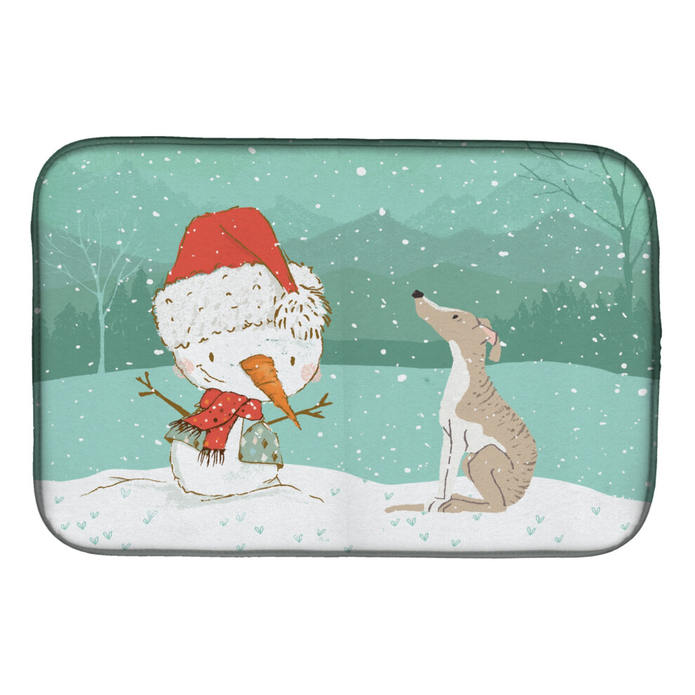 Tapis De S Chage Pour Vaisselle De No L Whippet Snowman De Caroline's Treasures 14 X 21""-image