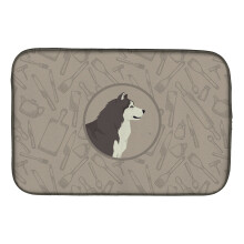 ""Caroline's Treasures CK2160DDM Alaskan Malamute in The Kitchen dish-drying-mats  14x21  Multicolor""