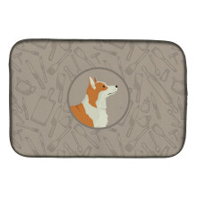 ""Caroline's Treasures CK2201DDM Pembroke Corgi in The Kitchen dish-drying-mats  14x21  Multicolor""