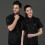 (Black, L) Men's Chef Button Adjustable Home Cotton Chef Uniform Shirt 2