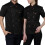 (Black, L) Men's Chef Button Adjustable Home Cotton Chef Uniform Shirt 1
