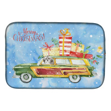 ""Caroline's Treasures CK2423DDM Merry Christmas Shih Tzu Puppy Cut dish-drying-mats  14x21  Multicolor""