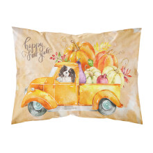 Fall Harvest Tricolor Cavalier Spaniel Fabric Standard Pillowcase