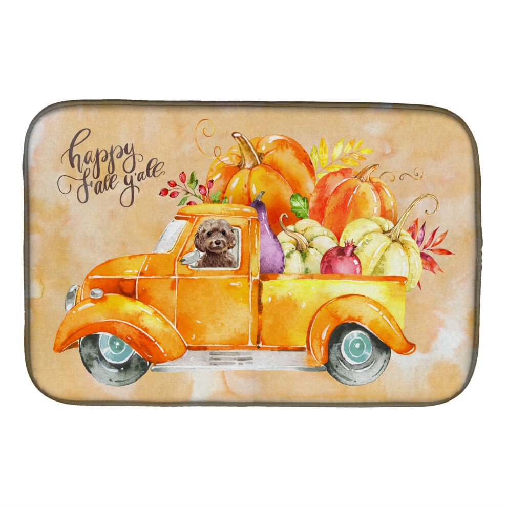 ""Caroline's Treasures CK2658DDM Tapis De S Chage De Vaisselle Fall Harvest Brown Cockapoo 14X21 Multicolore""-image