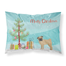 ""Caroline's Treasures Pug Christmas Tree Fabric Standard pillowcases Multicolor""