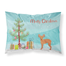 ""Caroline's Treasures Russkiy Russian Toy Terrier Christmas Tree Fabric Standard pillowcases Multicolor""