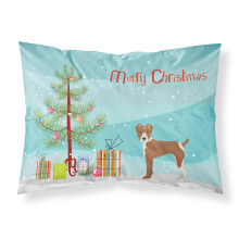 ""Caroline's Treasures Rat Terrier Christmas Tree Fabric Standard pillowcases Multicolor""