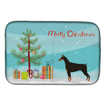 ""Caroline's Treasures CK3535DDM Doberman Pinscher Christmas Tree dish-drying-mats  14 x 21  Multicolor""
