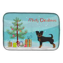 ""Caroline's Treasures CK3813DDM Black and Tan Chion Christmas Tree dish-drying-mats  14 x 21  Multicolor""