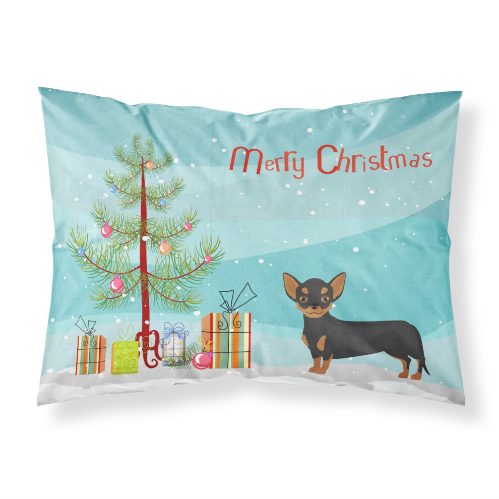 ""Taies d'oreiller standard en tissu Chiweenie noir et beige de Caroline's Treasures, multicolores""