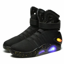 (Black, 44) Mag Back To The Future Light Up Grey And Black Trainers Shoes, All Sizes New
