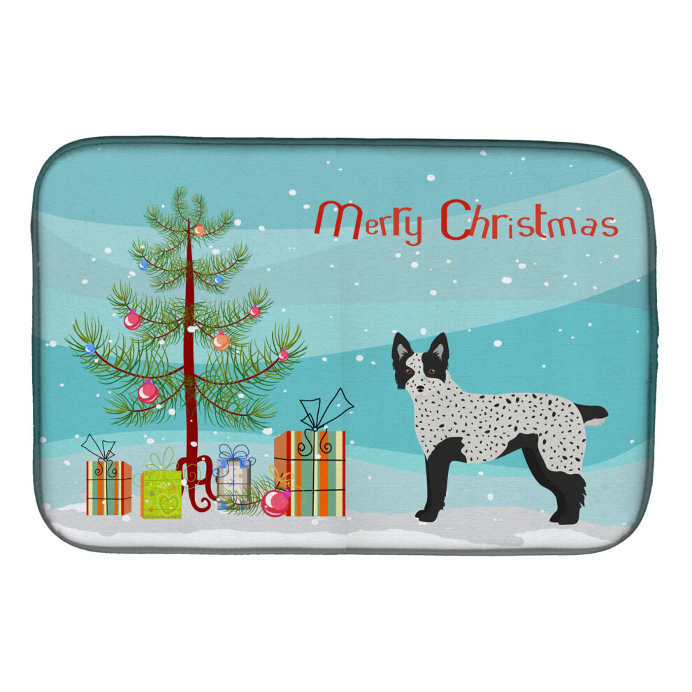 ""Caroline's Treasures CK3877DDM Tapis De S Chage De Vaisselle Texas Heeler Christmas Tree 14 X 21 Multicolore""-image