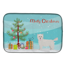 ""Caroline's Treasures CK3879DDM Westiepoo #2 Christmas Tree dish-drying-mats  14 x 21  Multicolor""