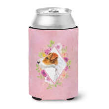 Caroline's Treasures Jack Russell Terrier #2 Pink Flowers Plechovka alebo fla a Hugger na studen n poje 355 ml viacfarebn