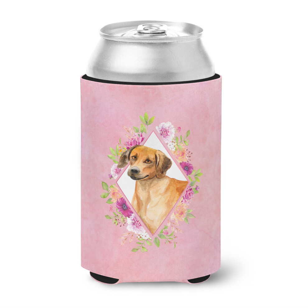 Caroline's Treasures Ck4175Cc Rhodesian Ridgeback Pink Flowers Can Lub Bottle Hugger Cold-Beverage-Koozies 12 Uncji Wielokolorowy-image