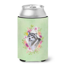 Caroline's Treasures CK4272CC Alja sk malamut Zelen kvety Plechovka alebo dr iak na fla e na studen n poje 355 ml Viacfarebn