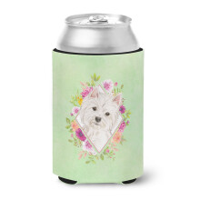 Caroline's Treasures CK4363CC Westie Green Flowers plechovka alebo fla a Hugger na studen n poje 355 ml viacfarebn