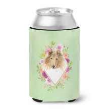 Caroline's Treasures CK4376CC Collie Green Flowers plechovka alebo dr iak na fla e, studen n poje, 355 ml, viacfarebn