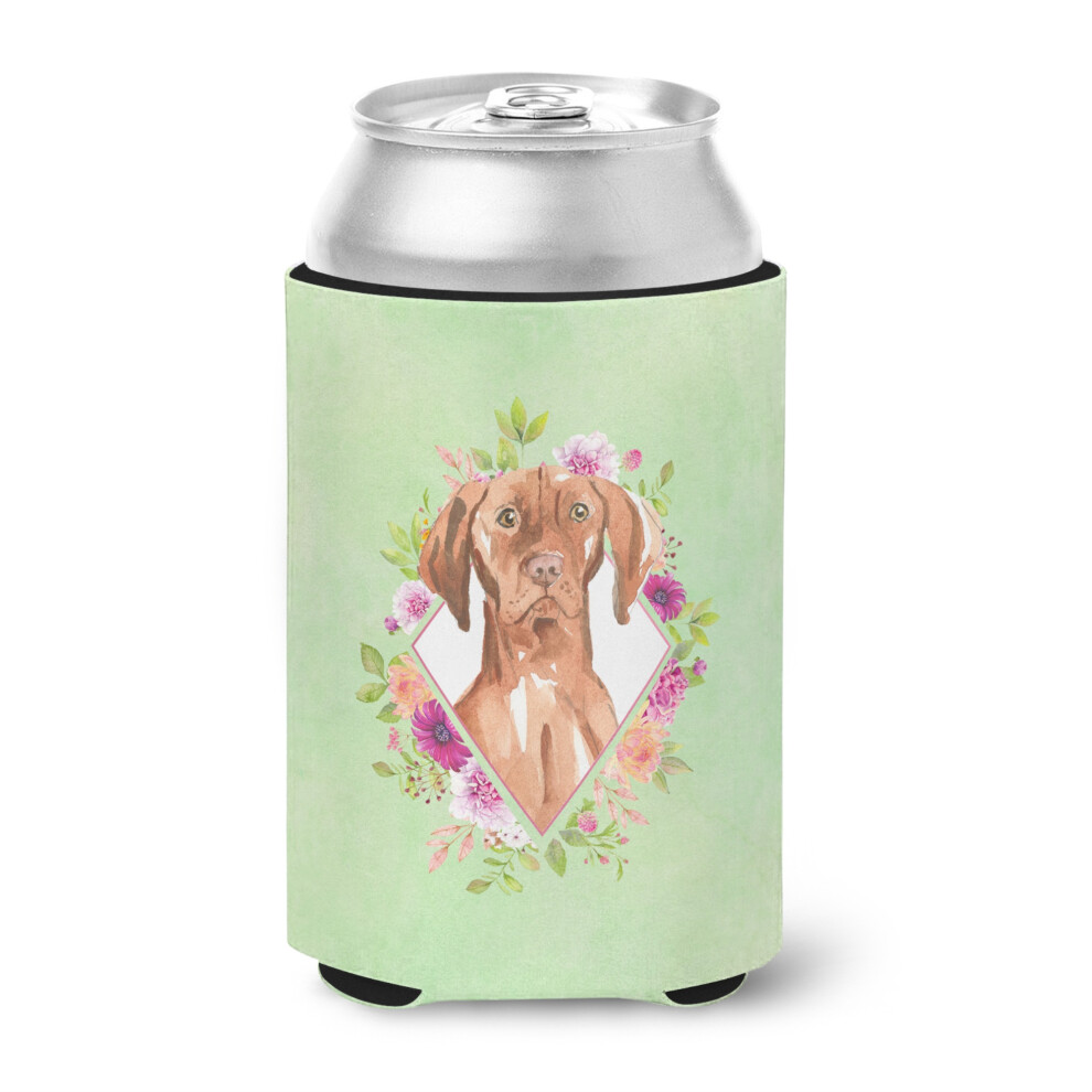 "Caroline's Treasures CK4392CC Vizsla Green Flowers Hugger Pour Canette Ou Bouteille De Boisson Froide Koozies 12 Oz Multicolore"-image