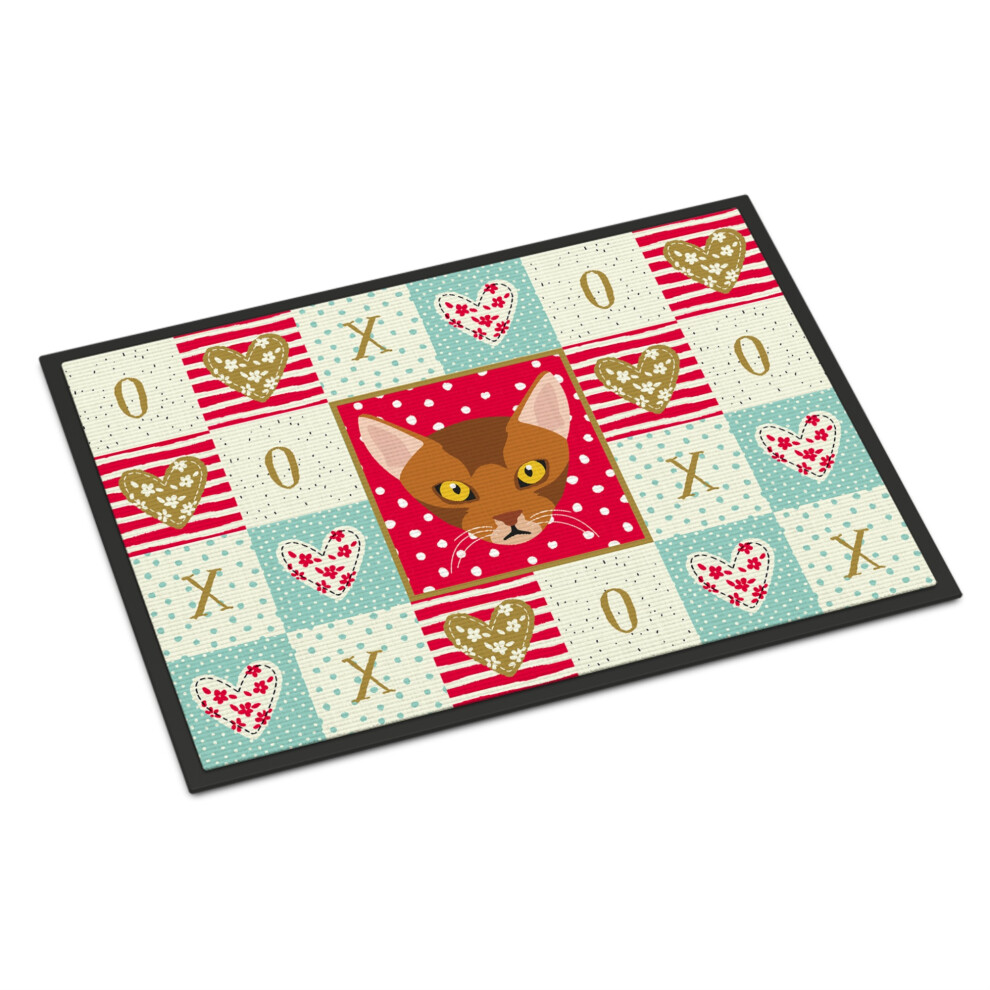 ""Caroline's Treasures Tapis D'int Rieur Ou D'ext Rieur Abyssinian Cat Love 18X27 Paillassons Multicolores""-image
