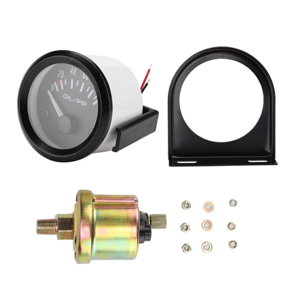 For 52Mm Oil Pressure Gauge-Car Oil Pressure Meter, 52Mm/2In Universal Car Electromagnetic Oil Pressure Gauge Indicator Auto Modified Meter 0-100 Psi-image-OPC-PFXRG2T-NEW