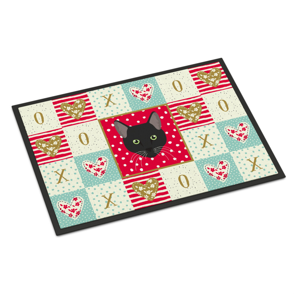 ""Caroline's Treasures Pantherette Cat Love Tapis D'int Rieur Ou D'ext Rieur 24X36 Paillassons Multicolores""-image