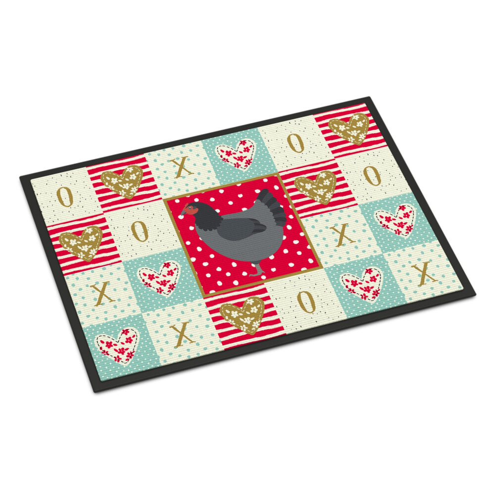 ""Caroline's Treasures Jersey Giant Chicken Love Tapis D'int Rieur Ou D'ext Rieur 18X27 Paillassons Multicolores""-image