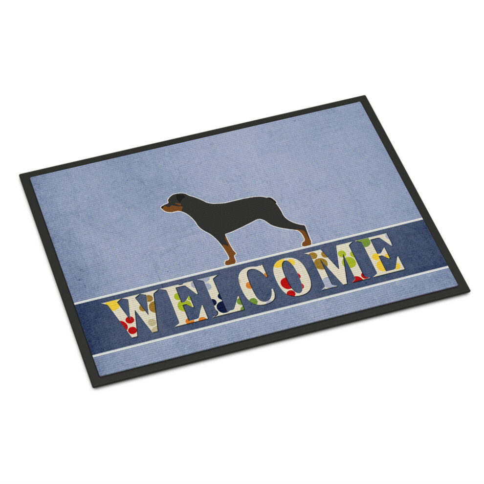 Caroline's Treasures Fu Matte Welcome Mit Rottweiler-Motiv, 24 X 36 Zoll, Mehrfarbig-image