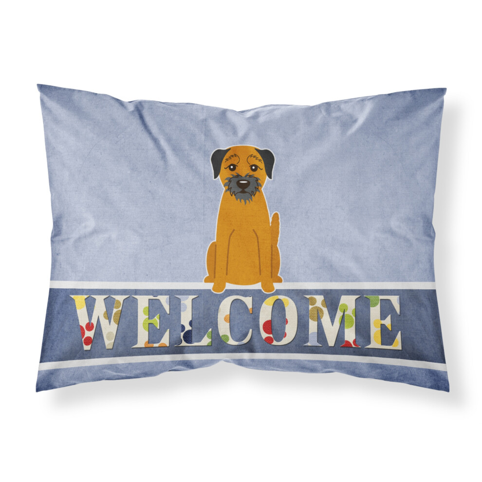 ""Caroline's Treasures Border Terrier Willkommen Kissenbezug Standard""-image