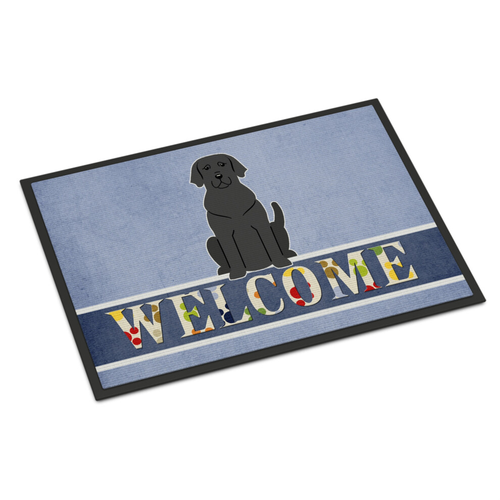 Felpudo De Bienvenida Con Labrador Negro De Caroline's Treasures, 18 X 27, Multicolor-image