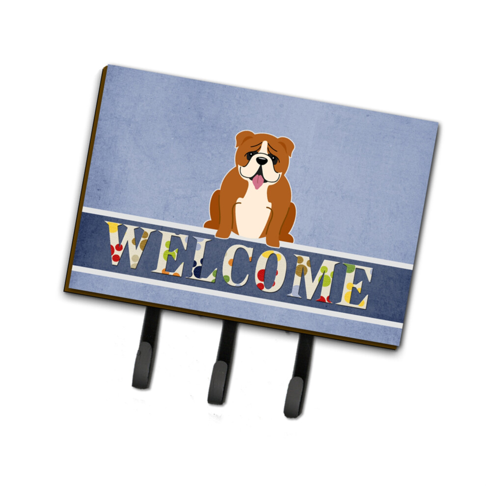 ""Caroline's Treasures Welcome Bouledogue Anglais Rouge Blanc Crochet Mural Triple""