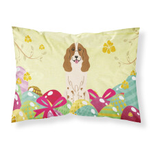 Fodera per cuscino standard con uova di Pasqua Spaniel Russo