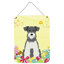 ""Caroline's Treasures Salt and Pepper Easter Miniature Schanuzer Metal Print 16 x 12 Multicolor""