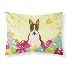 Fodera per cuscino Standard Bull Terrier Brindle scuro con Uova di Pasqua