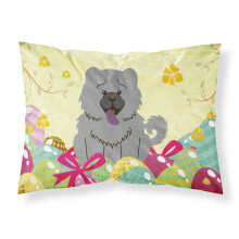 Fodera per Cuscino Standard Blue Chow Chow con Uova di Pasqua