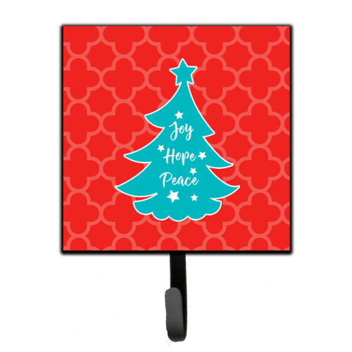 """" Caroline's Treasures Christmas Tree Red Teal Wall Hook Small Multicolor """"