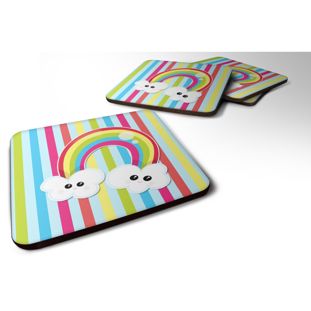 Caroline's Treasures Weather Rainbow Face Foam Coaster Coaster, Zestaw 4 Sztuk, 3,5 Wielokolorowy-image