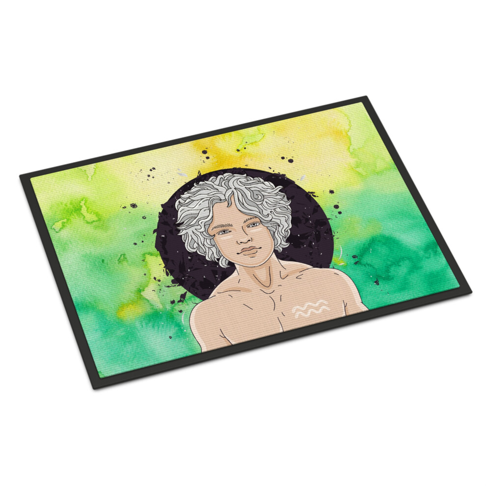 ""Paillasson Signe Du Zodiaque Verseau De Caroline's Treasures 24H X 36W Multicolore""-image