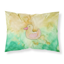 "Cuscino in Cotone con Stampa Acquerello di Paperella, Standard, Multicolore"