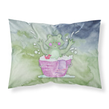""""Caroline's Treasures Frog Bathing Watercolor Pillowcase Standard Multicolor""""