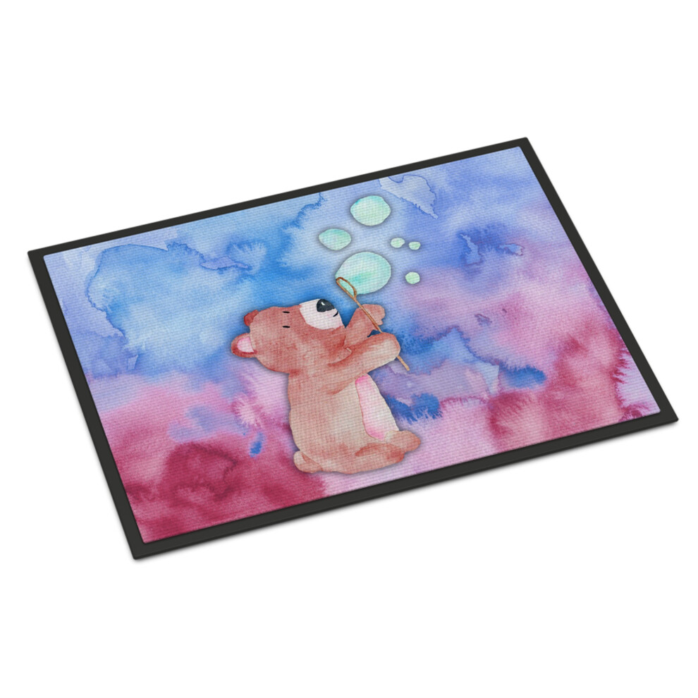 """"Zerbino Caroline's Treasures Bear And Bubbles Watercolor 24""""""""H X 36""""""""W Multicolor""""-image