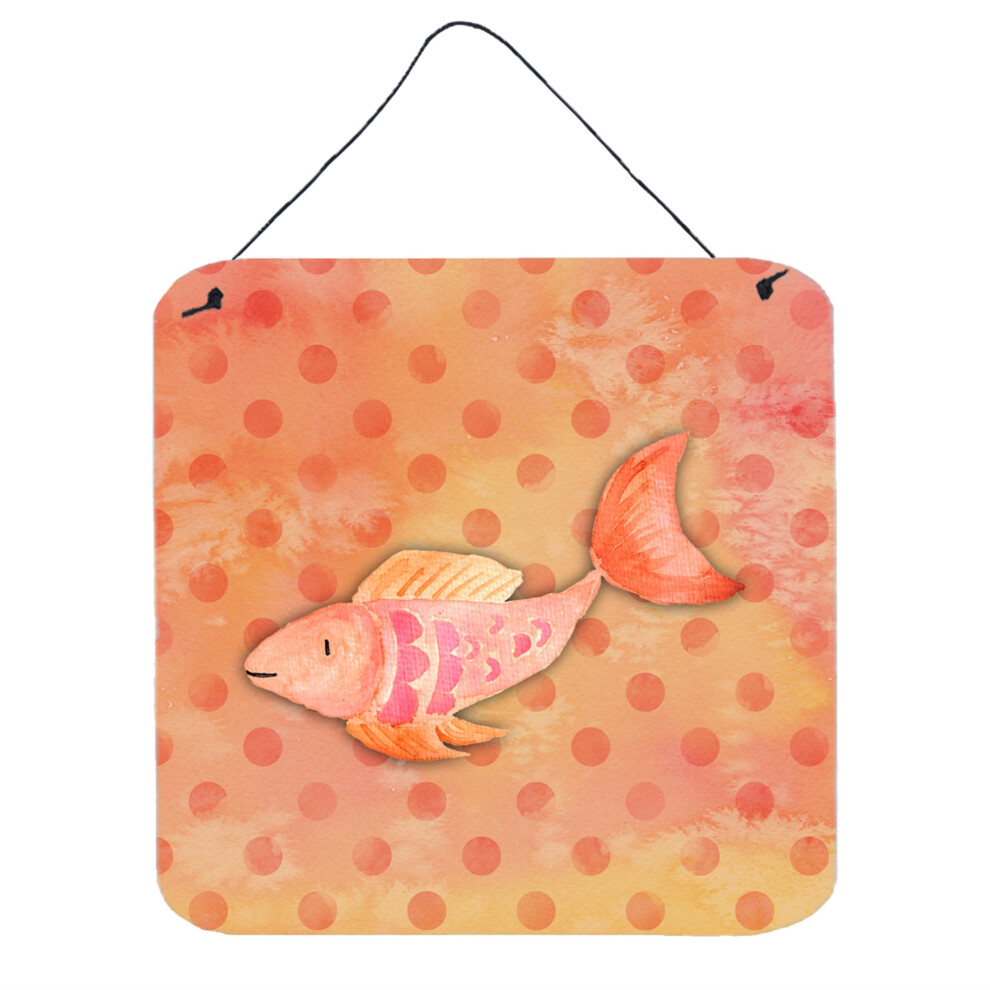 ""Caroline's Treasures Impression sur m   tal aquarelle poisson orange 6""""""H x 6""""""L Multicolore""""