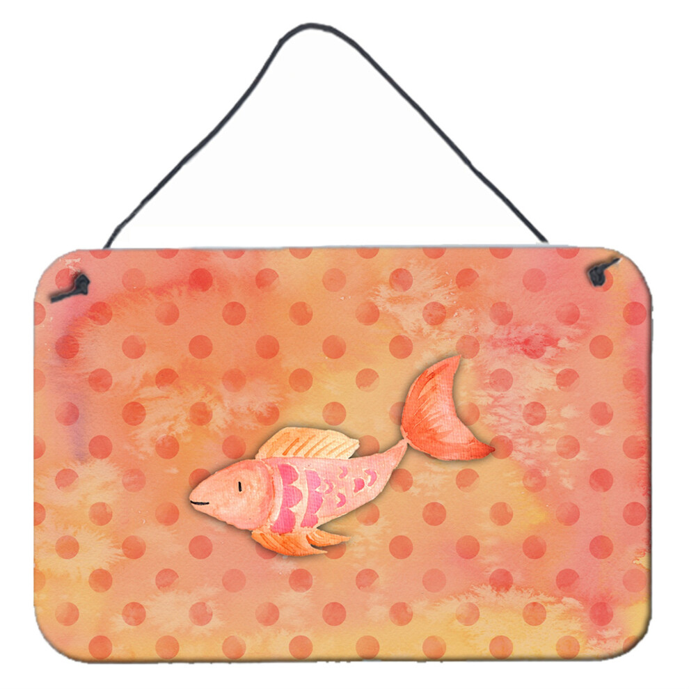 ""Caroline's Treasures Impression sur m   tal aquarelle poisson orange 8""""""H x 12""""""L Multicolore""""