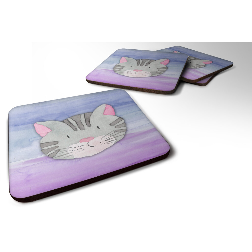 ""Caroline's Treasures Sous-Verres D Coratifs L'aquarelle Cat Face 3,5 Multicolore""-image