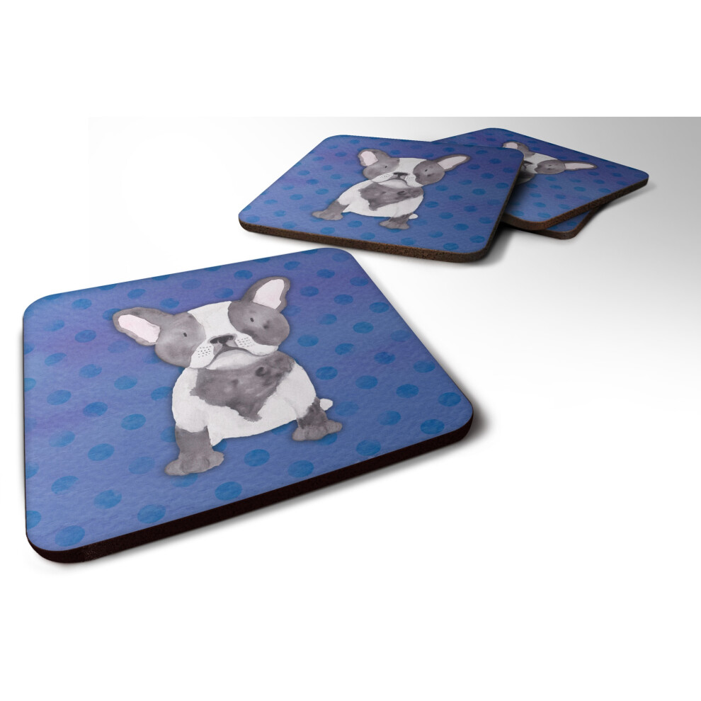 ""Caroline's Treasures Bouledogue Fran   ais Polkadot Sous-verres d   coratifs aquarelle 3,5 Multicolore""