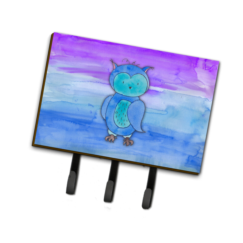 ""Caroline's Treasures Pat   re murale triple multicolore en forme de hibou bleu aquarelle""